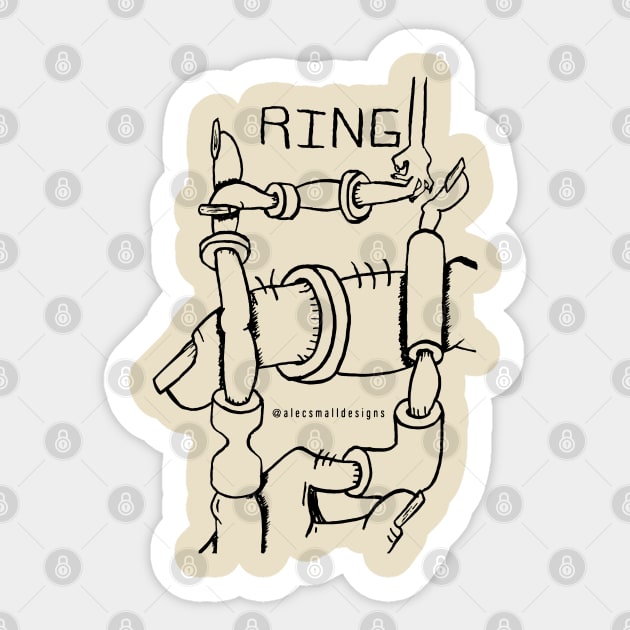 RING B&W Sticker by AlecSmallDesigns